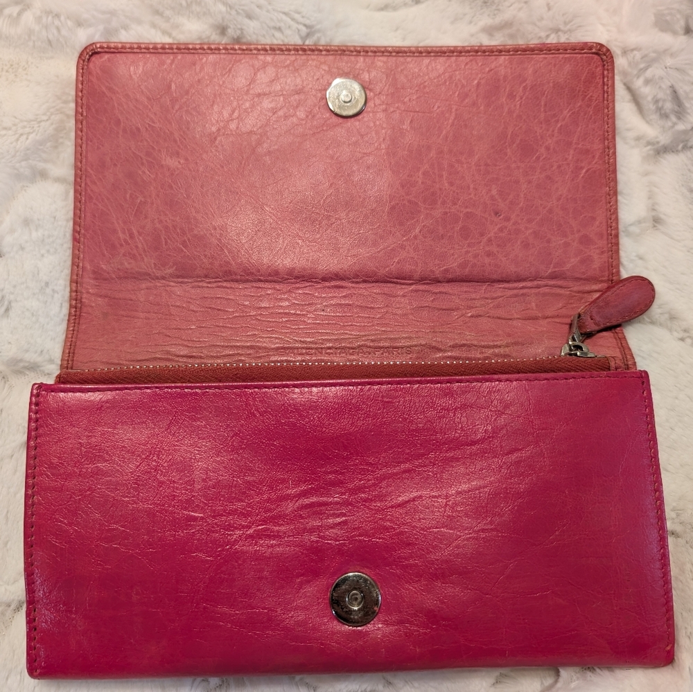 Balenciaga Pink Leather Women's Wallet As Is - Picture 5 of 13